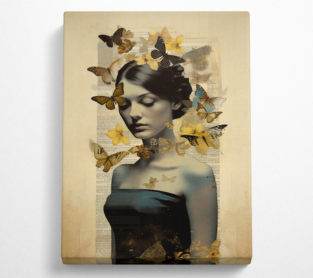  A Canvas Print of Butterfly Woman Text Canvas Art