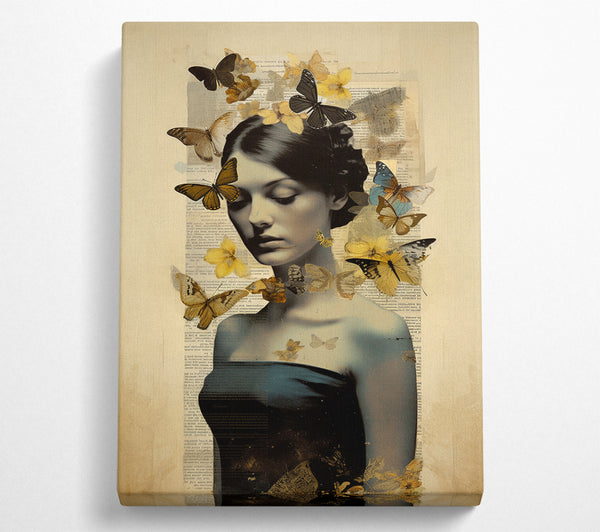  A Canvas Print of Butterfly Woman Text Canvas Art