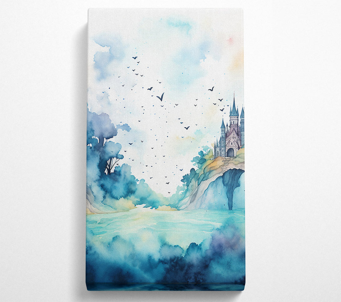  A Canvas Print of Castle Watercolour Canvas Print