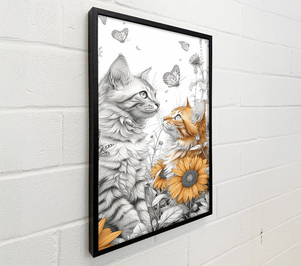 Cats Sunflowers Butterflies