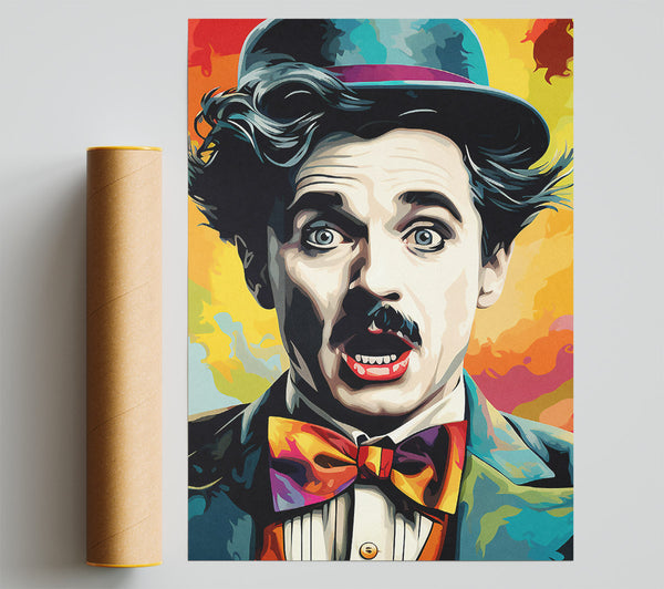 Charlie Chaplin Colour Print