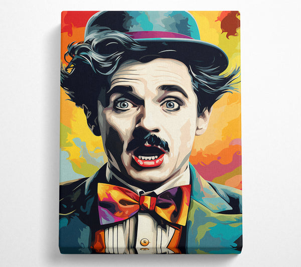  A Canvas Print of Charlie Chaplin Colour Canvas Wall Art