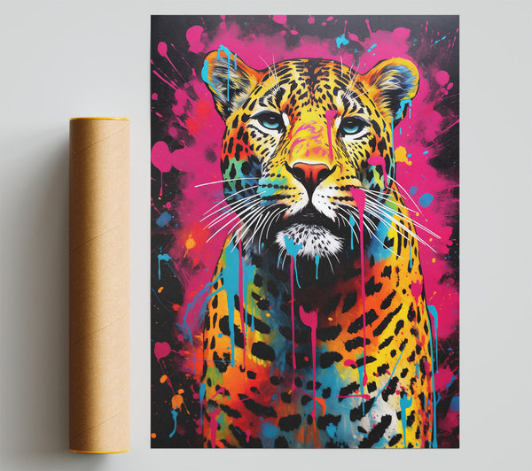 Cheetah Paint Splash Print