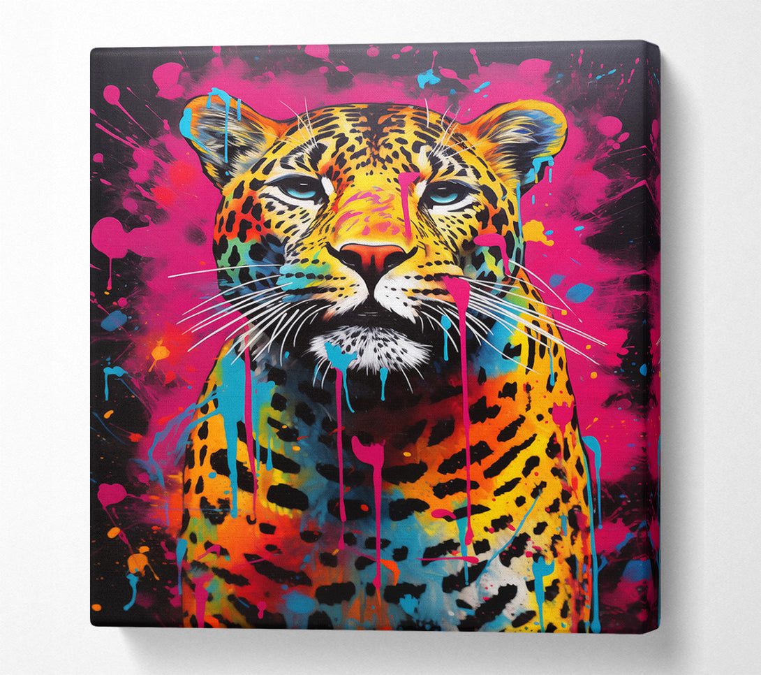  A Canvas Print of Cheetah Paint Splash Canvas Art