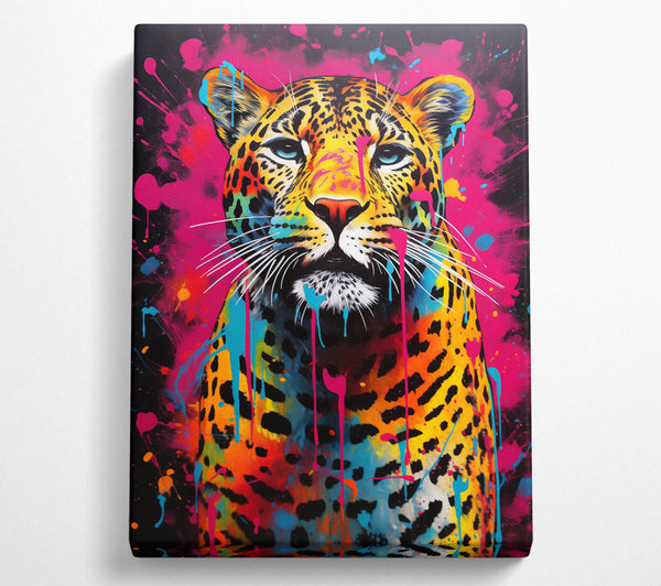  A Canvas Print of Cheetah Paint Splash Canvas Art