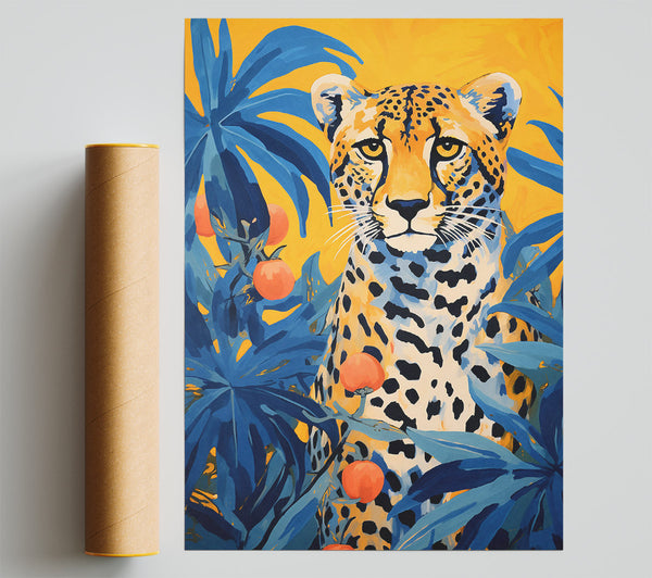 Cheetah Yellow Poster