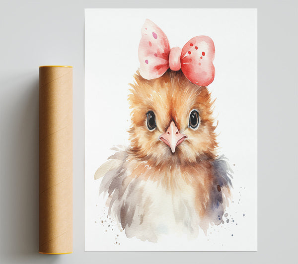 Chick With A Bow Giclee Print