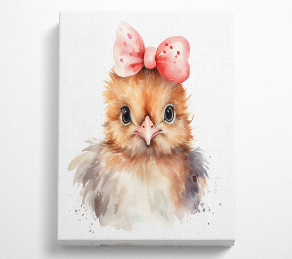  A Canvas Print of Chick With A Bow Canvas Wall Art