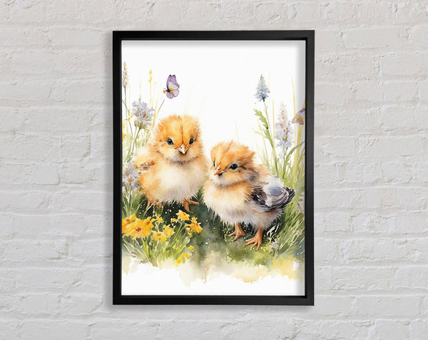 Chicks In The Geass Watercolour Framed Print