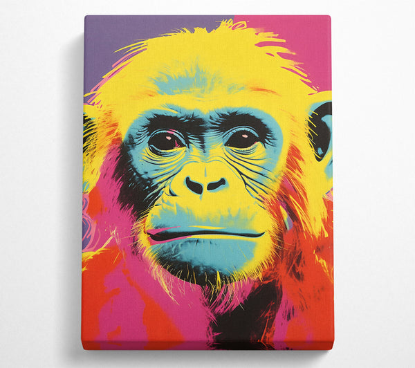  A Canvas Print of Chimp Popart Canvas Wall Art