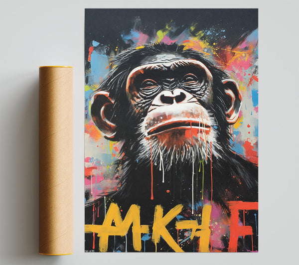 Chimp Think Print