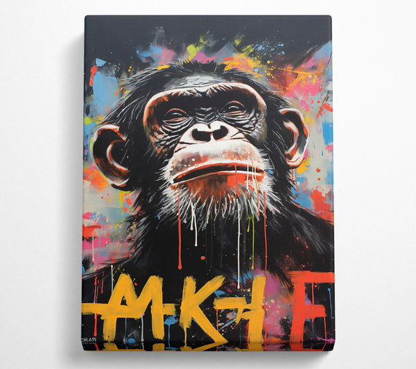  A Canvas Print of Chimp Think Canvas Wall Art