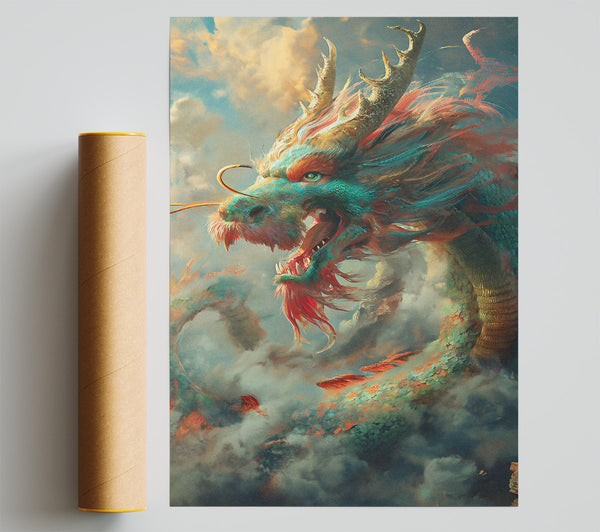 Chinese Dragon Clouds Print