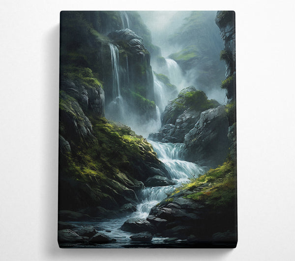  A Canvas Print of Cliffs And Waterfalls Canvas Wall Art