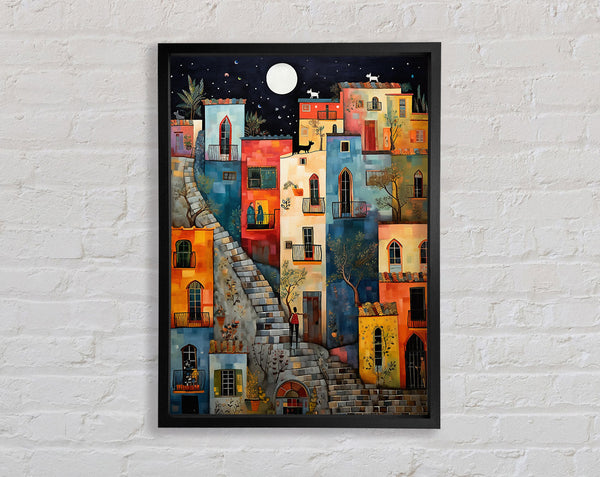 Cobbled Street Dreams Framed Print