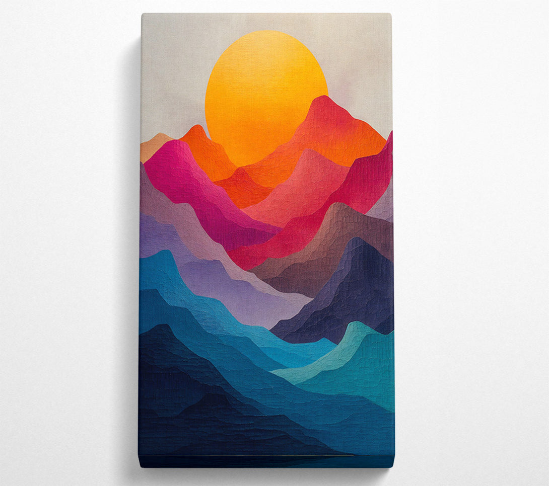  A Canvas Print of Colourful Mountain Sunset Canvas Print