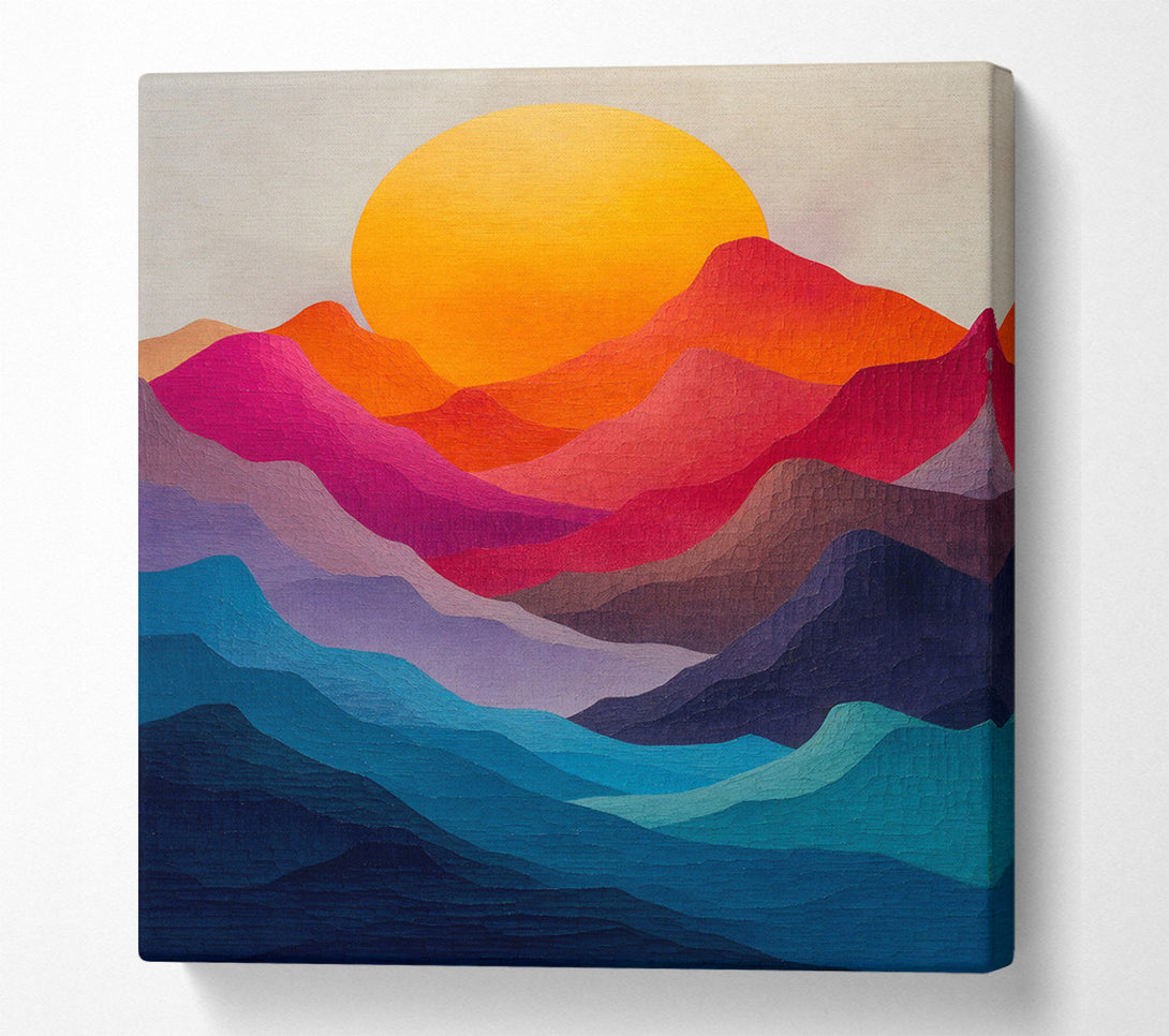  A Canvas Print of Colourful Mountain Sunset Canvas Print