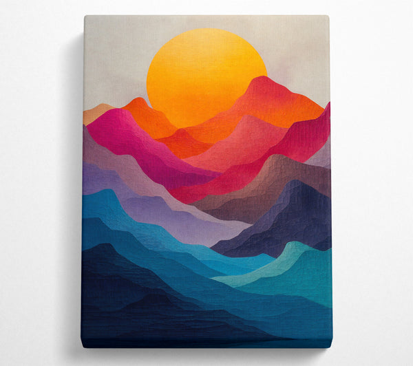  A Canvas Print of Colourful Mountain Sunset Canvas Print
