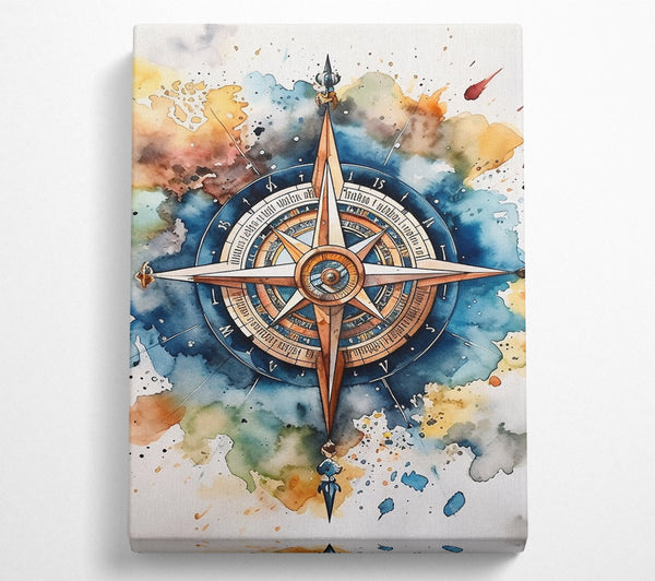  A Canvas Print of Compass Watercolour Canvas Art