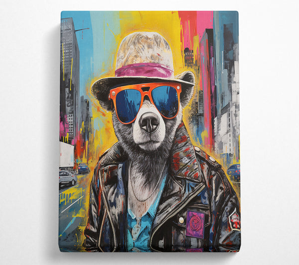  A Canvas Print of Cool City Bear Canvas Print