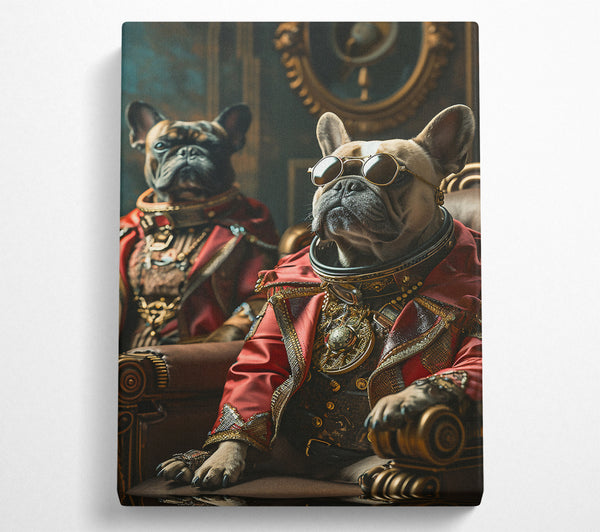  A Canvas Print of Cool French Bull Dogs Renaissance Canvas Art