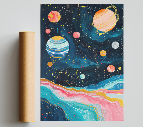 Cosmic Galaxy Swirl Giclee Print