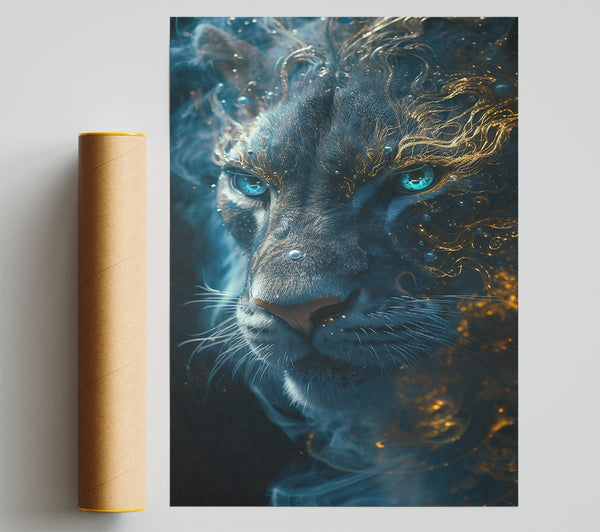 Cosmic Lion Poster