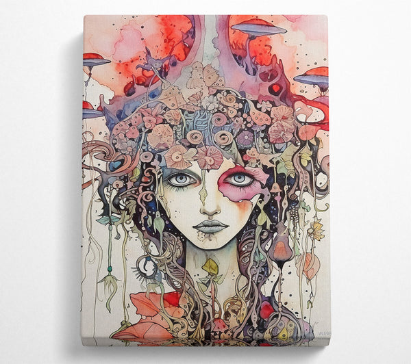  A Canvas Print of Cosmic Mind Girl Canvas Wall Art