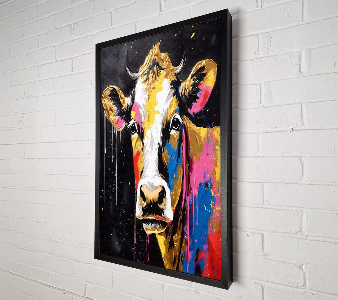 A Canvas Print of Cow Paint Splash Canvas Art