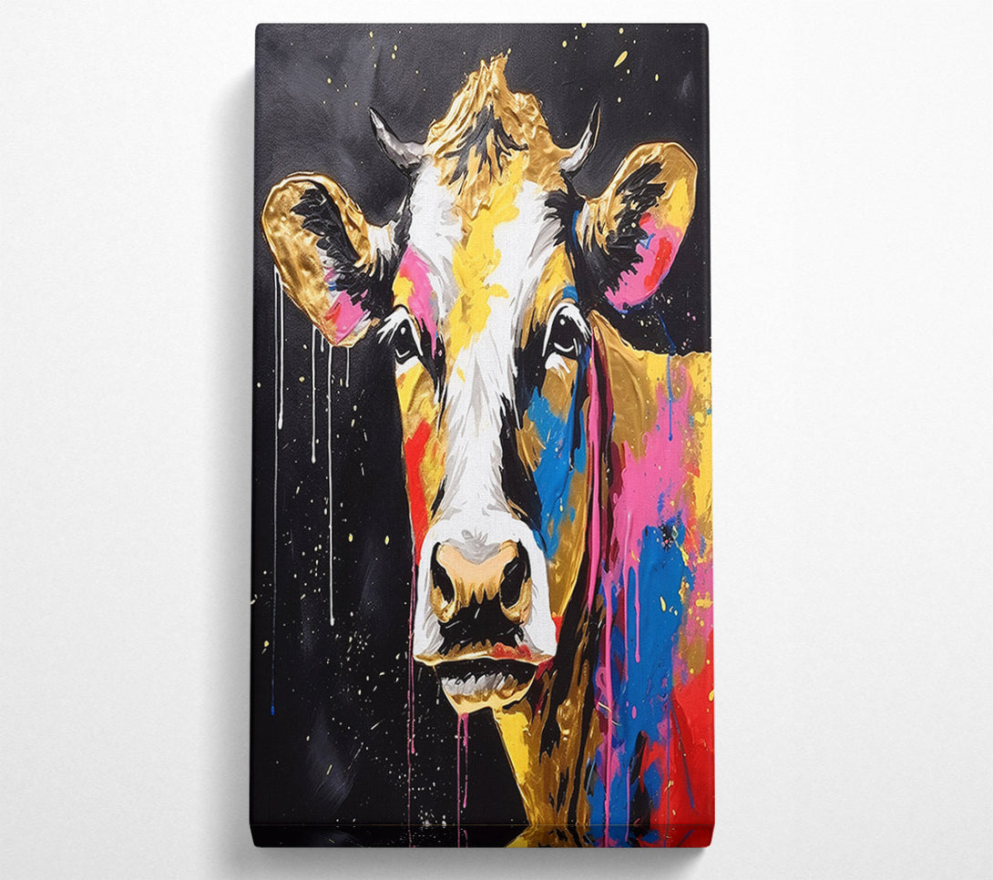  A Canvas Print of Cow Paint Splash Canvas Art