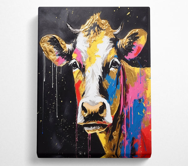  A Canvas Print of Cow Paint Splash Canvas Art