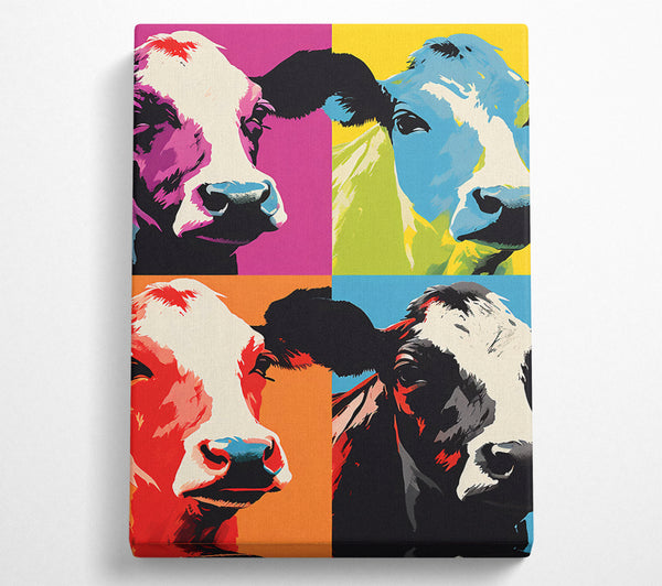  A Canvas Print of Cow Popart Canvas Wall Art