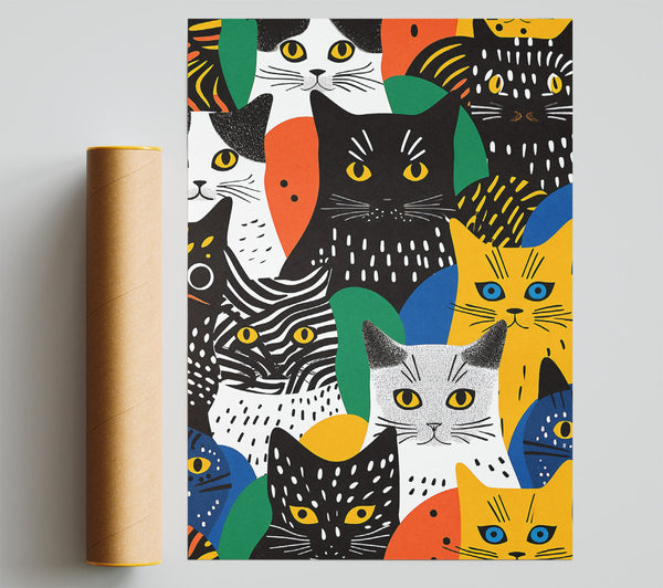 Crazy Cats Giclee Print