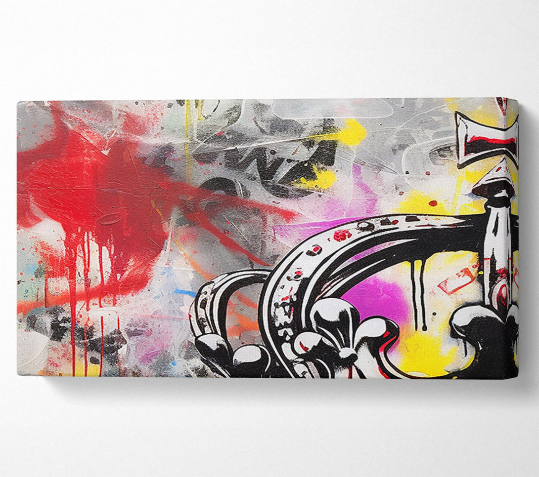 A Canvas Print of Crown Graffiti Canvas Wall Art