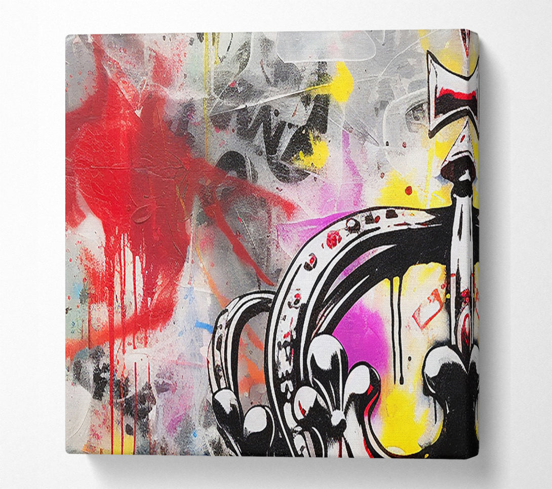  A Canvas Print of Crown Graffiti Canvas Wall Art