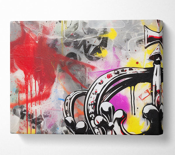  A Canvas Print of Crown Graffiti Canvas Wall Art
