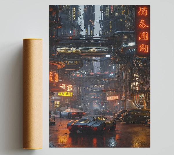 Cyberpunk City Giclee Print