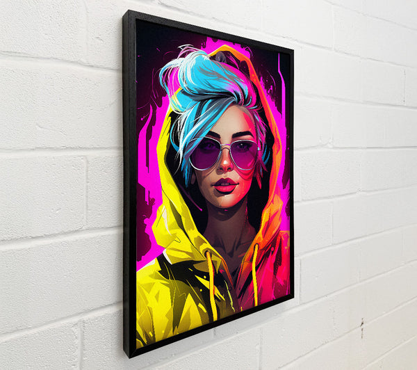 Cyberpunk Girl Yellow Hoodie