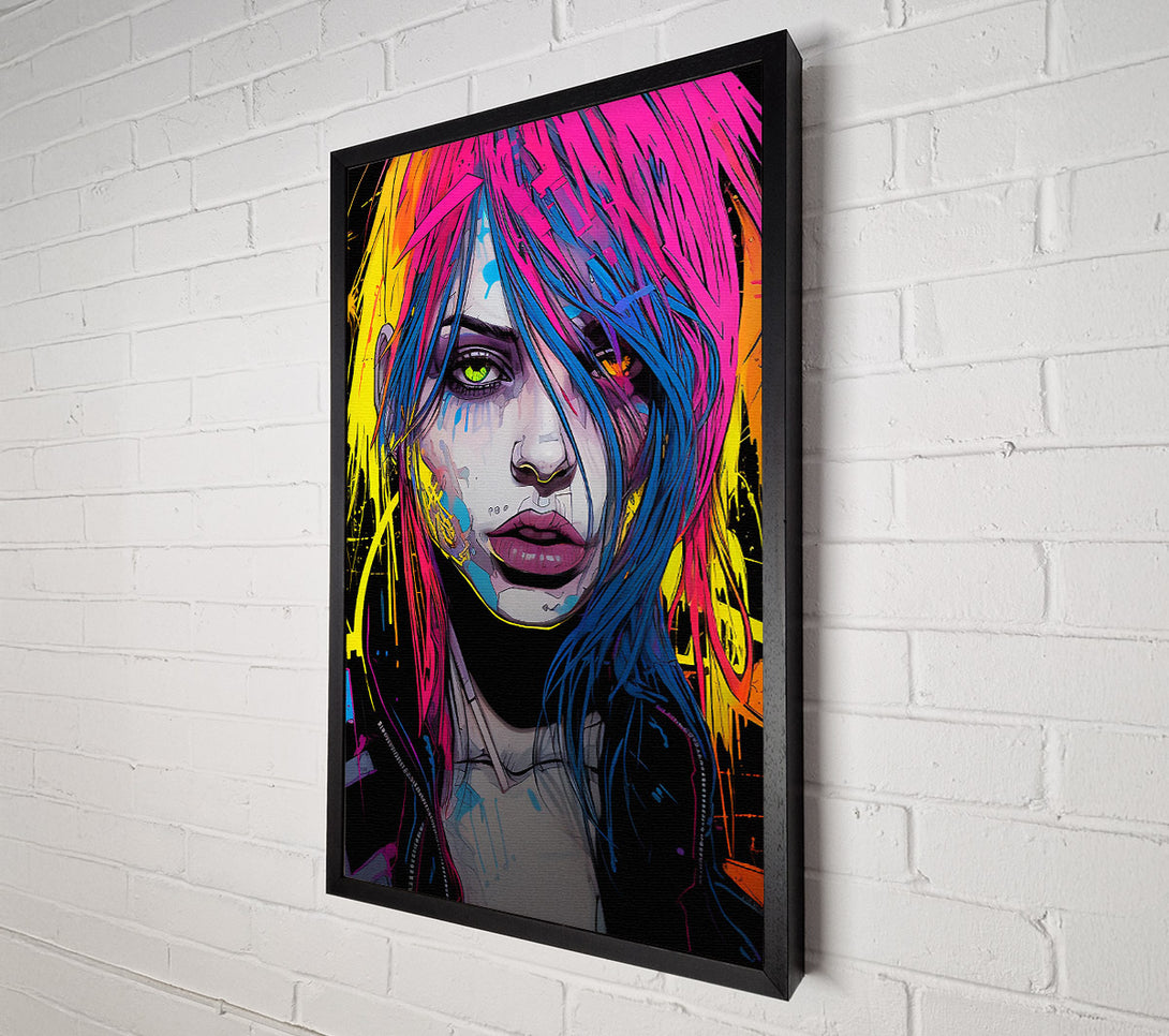  A Canvas Print of Cyberpunk Girl Canvas Wall Art
