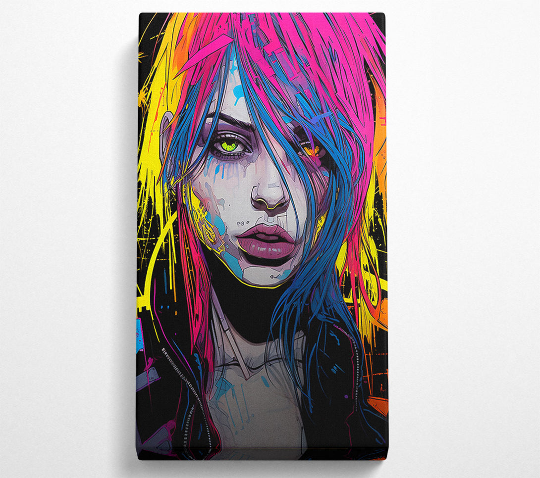  A Canvas Print of Cyberpunk Girl Canvas Wall Art