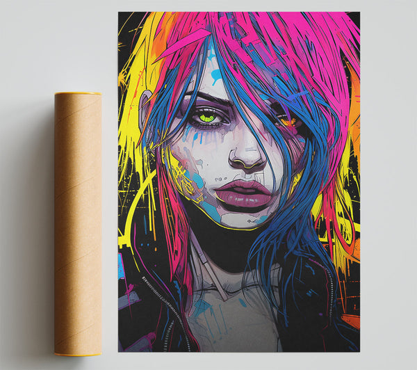 Cyberpunk Girl Giclee Print
