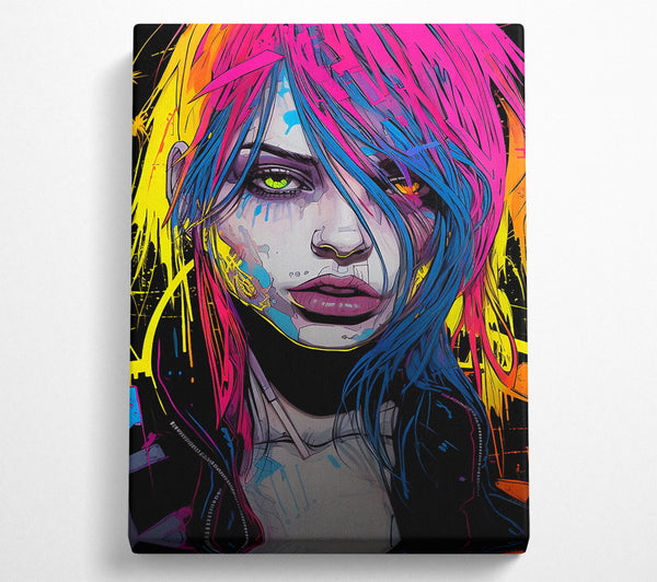  A Canvas Print of Cyberpunk Girl Canvas Wall Art