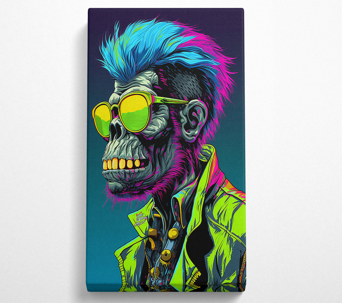  A Canvas Print of Cyberpunk Neon Chimp Canvas Print