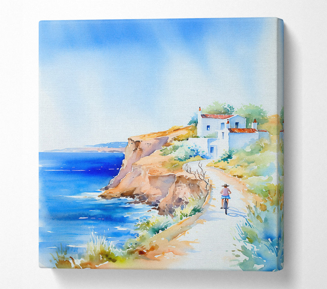  A Canvas Print of Cycle Down The Coast Canvas Print