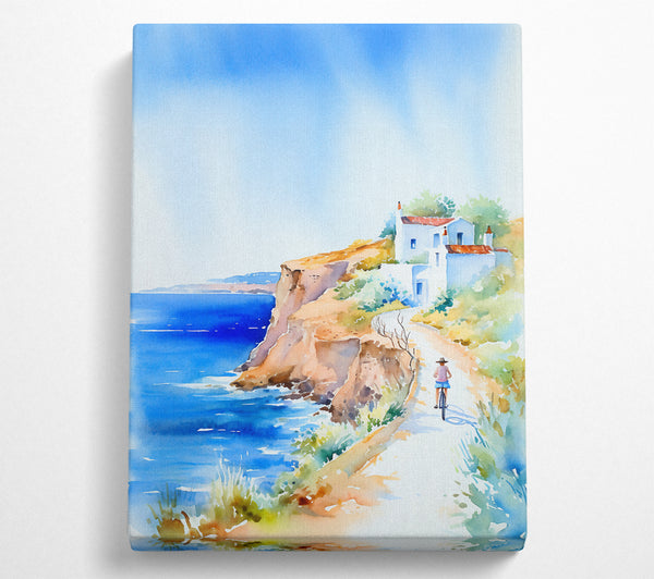  A Canvas Print of Cycle Down The Coast Canvas Print