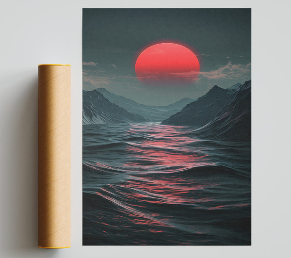 Dark Sunset Pink Print