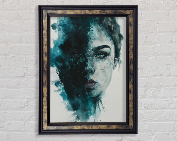 Deep Blue Face Framed Print