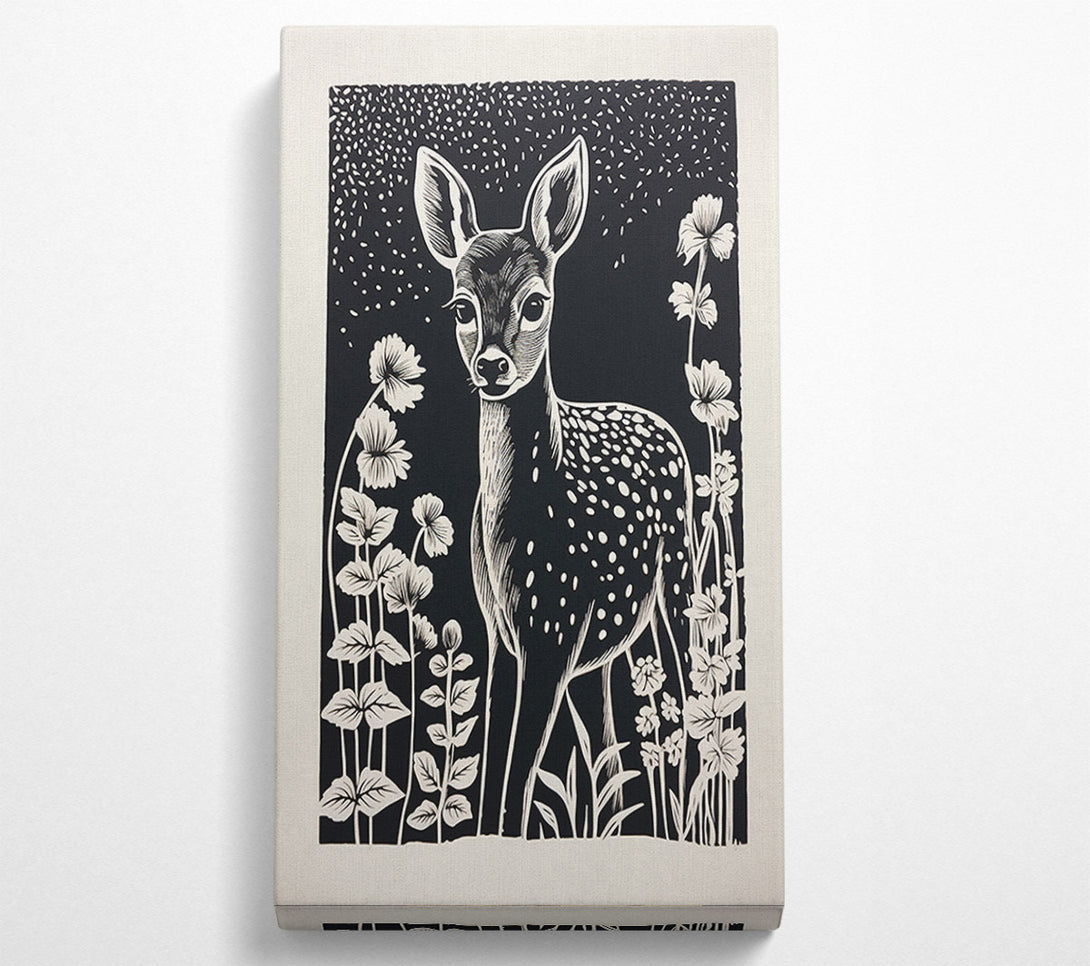  A Canvas Print of Deer In The Flowers Canvas Print