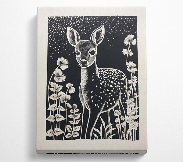  A Canvas Print of Deer In The Flowers Canvas Print