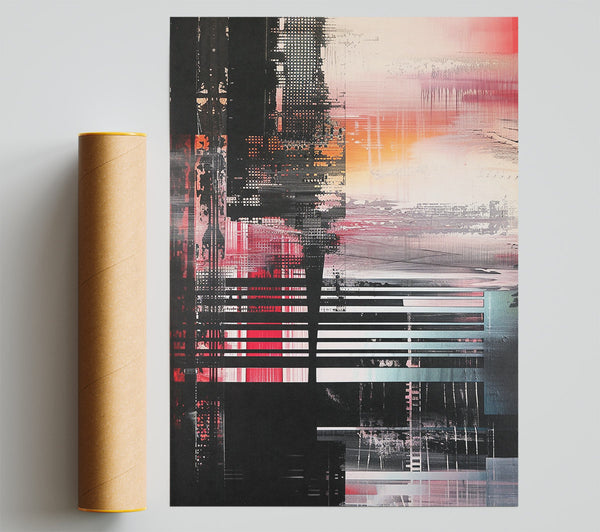 Distressed Abstract Lines Poster